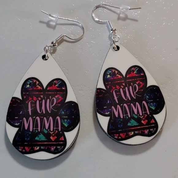 FUR MAMA Teardrop Earrings - Picture 2 of 6